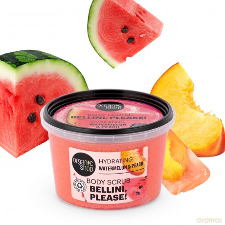 Organic Shop Bellini, please! Hydrating Body Scrub Watermelon and Peach 250 ml