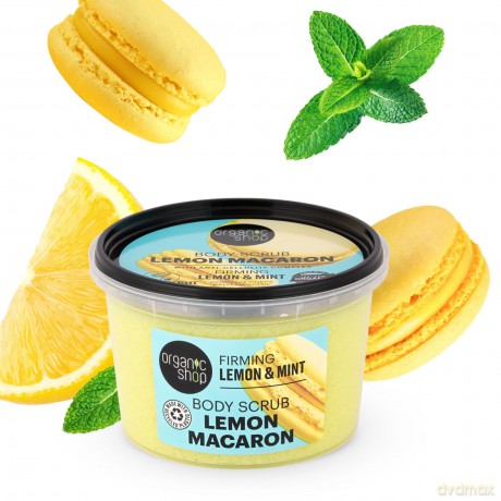 Organic Shop Firming Body Scrub Lemon Macaron Lemon and Mint (Firming Body Scrub) 250 ml