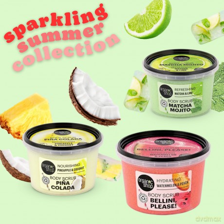 Organic Shop Refreshing Body Scrub Matcha Mojito Matcha and Lime (Refreshing Body Scrub) 250 ml