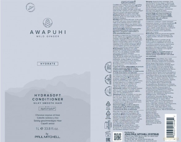 Paul Mitchell Hydrating conditioner Awapuhi Wild Ginger (HydraSoft Conditioner) - Volume: 1000 ml
