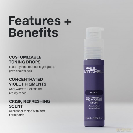 Paul Mitchell Platinum Plus Toning Drops for Neutralizing Yellow Tones (Toning Drops) 25 ml