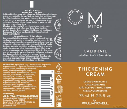 Paul Mitchell Styling cream for hair volume and density Calibrate (Thickening Cream) 75 ml