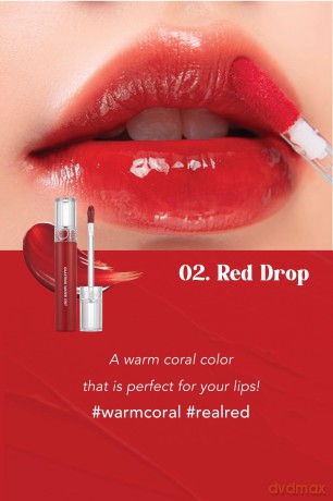 Rom&nd Lip gloss (Glasting Water Tint) 4 g - Shade: 02 Red Drop