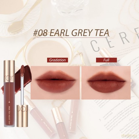 Rom&nd Liquid Matte Lipstick (Milk Tea Velvet Tint) 4.4 g - Shade: 08 Earl Grey Tea