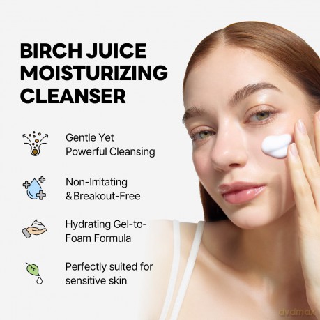ROUND LAB Birch Juice Facial Cleansing Gel (Moisturizing Cleanser) 150 ml