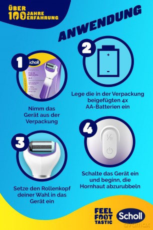 Scholl Velvet Smooth 2-in-1 Electric Foot File (Electronic Foot File)