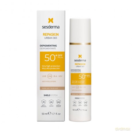Sesderma Facial sunscreen against pigment spots SPF 50+ Repaskin Urban 365 (Bleaching Facial Sunscreen) 50 ml