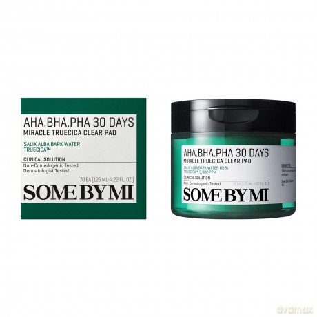 Some By Mi Soft cotton pads for skin cleansing AHA BHA PHA 30 Days (Miracle Truecica Clear Pad) 70 pcs