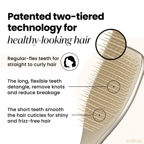 Tangle Teezer Hair brush Ultimate Detangler Straight & Curly Chrome Neo Gold