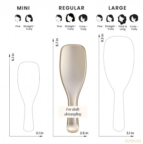 Tangle Teezer Hair brush Ultimate Detangler Straight & Curly Chrome Neo Gold