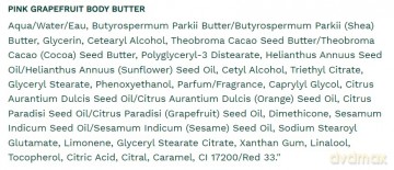 The Body Shop Pink Grapefruit Body Butter - Volume: 50 ml