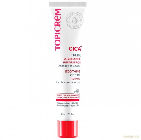 Topicrem CICA (Soothing Cream) Renewing Cream for Irritated Skin - Volume: 40 ml