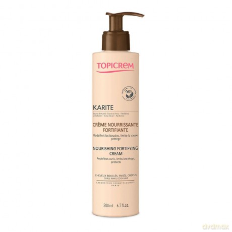 Topicrem Leave-in care for curly and frizzy hair Karite (Nourishing Fortifying Cream) 200 ml