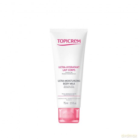 Topicrem Moisturizing Body Milk for Dry and Sensitive Skin (Ultra -Moisturizing Body Milk) - Volume: 75 ml