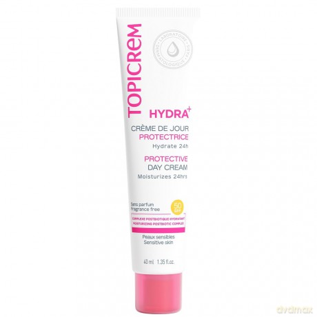 Topicrem Moisturizing day cream for sensitive skin SPF 50 HYDRA+ (Protective Day Cream) 40 ml