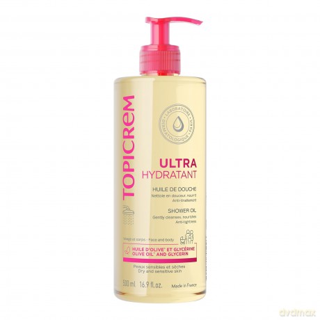 Topicrem Ultra-Hydrating Shower Oil for Dry and Sensitive Skin - Volume: 1000 ml