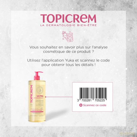 Topicrem Ultra-Hydrating Shower Oil for Dry and Sensitive Skin - Volume: 1000 ml