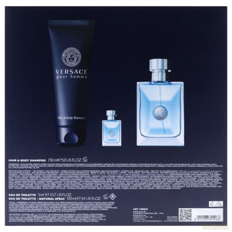Versace Pour Homme - woda toaletowa 100 ml + sprchový gel 150 ml + woda toaletowa 5 ml