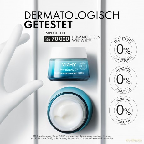 Vichy Cream for increasing skin hydration Mineral 89 (100 H Moisture Boosting Cream) 50 ml