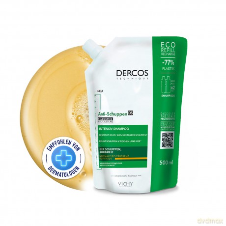 Vichy Replacement refill for anti-dandruff shampoo for dry hair Dercos (Shampoo Refill) 500 ml
