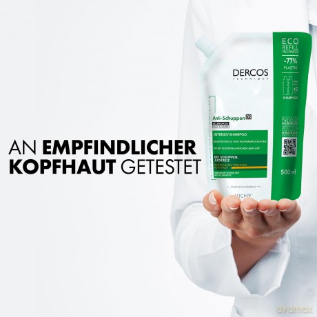 Vichy Replacement refill for anti-dandruff shampoo for dry hair Dercos (Shampoo Refill) 500 ml