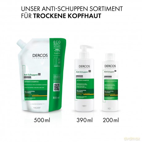 Vichy Replacement refill for anti-dandruff shampoo for dry hair Dercos (Shampoo Refill) 500 ml
