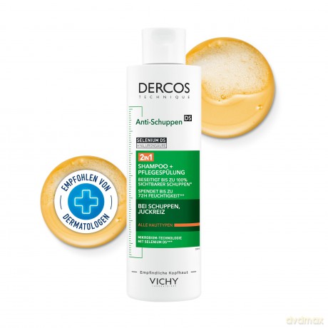 Vichy Shampoo and conditioner 2 in 1 Anti Dandruff DS (Dermatological Conditioning Shampoo) - Volume: 200 ml