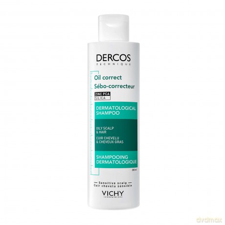 Vichy Shampoo for oily hair Dercos Oil Correct (Dermatological Shampoo) - Volume: 200 ml