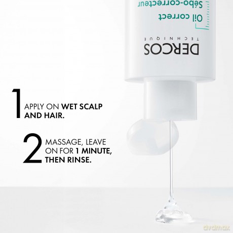 Vichy Shampoo for oily hair Dercos Oil Correct (Dermatological Shampoo) - Volume: 200 ml
