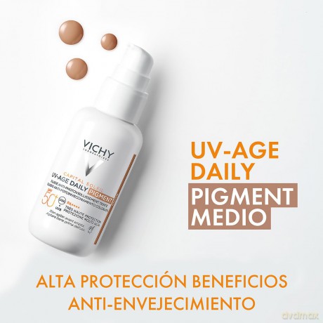 Vichy Tinted fluid preventing photoaging SPF 50+ Capital Soleil UV-Age Daily Pigment (Fluid) 40 ml