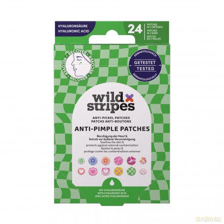 Wild Stripes Groovy Protect Hydrocolloid Acne Patches with Hyaluronic Acid (Anti-Pimple Patches) 24 pcs