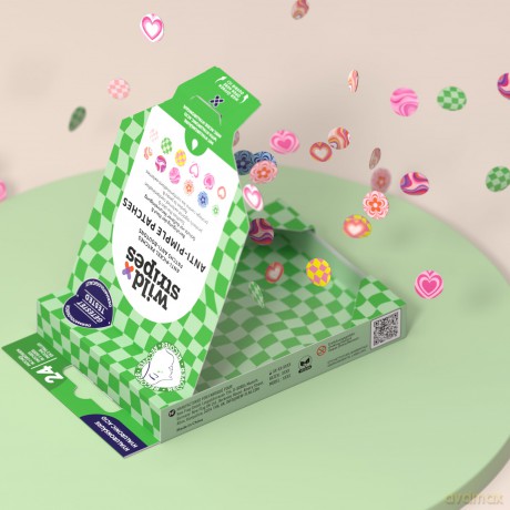 Wild Stripes Groovy Protect Hydrocolloid Acne Patches with Hyaluronic Acid (Anti-Pimple Patches) 24 pcs