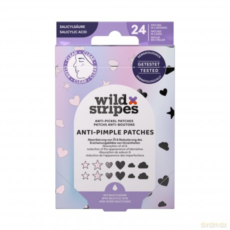 Wild Stripes Hydrocolloid Acne Patches with Salicylic Acid Holo Clear (Anti-Pimple Patches) 24 pcs