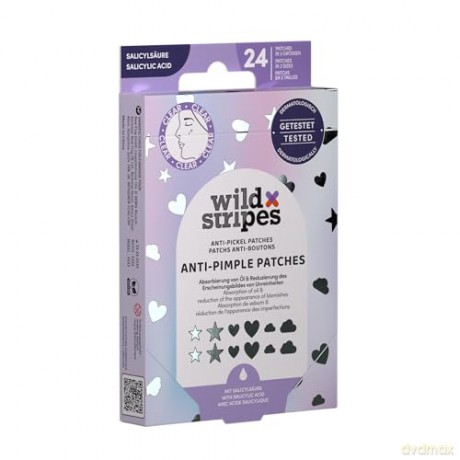 Wild Stripes Hydrocolloid Acne Patches with Salicylic Acid Holo Clear (Anti-Pimple Patches) 24 pcs