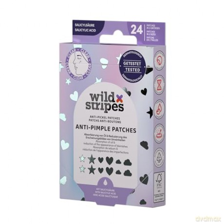 Wild Stripes Hydrocolloid Acne Patches with Salicylic Acid Holo Clear (Anti-Pimple Patches) 24 pcs