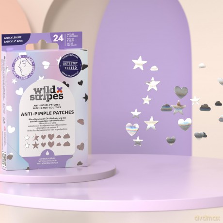 Wild Stripes Hydrocolloid Acne Patches with Salicylic Acid Holo Clear (Anti-Pimple Patches) 24 pcs