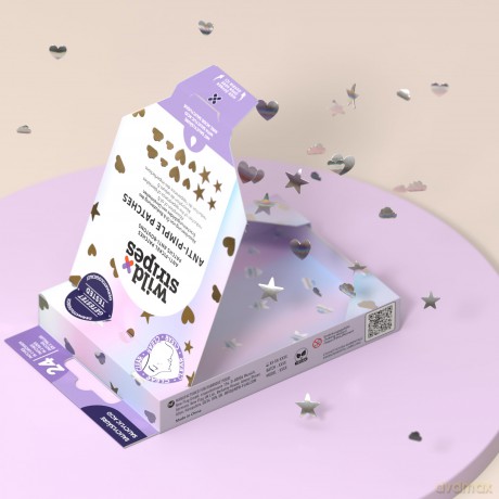 Wild Stripes Hydrocolloid Acne Patches with Salicylic Acid Holo Clear (Anti-Pimple Patches) 24 pcs