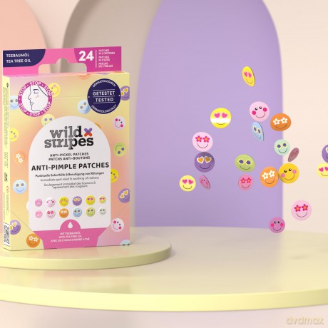 Wild Stripes Hydrocolloid acne patches with tea tree oil Smile Prevent (Anti-Pimple Patches) 24 pcs