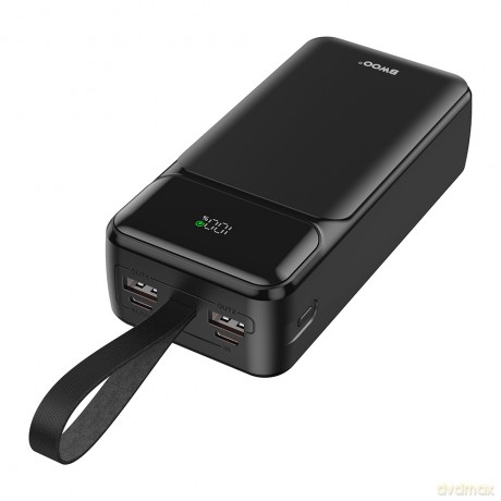 BWOO 65W powerbank 30000 mAh 2 x USB-A, 1 x Type C z wyświetlaczem lcd, czarny