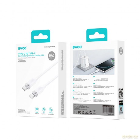 BWOO kabel 100W USB-C - USB-C 1m biały