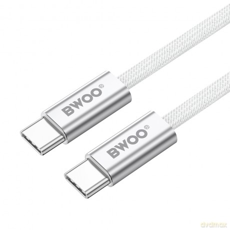 BWOO kabel pleciony 240W USB-C - USB-C BO-X317C-C 1m biały