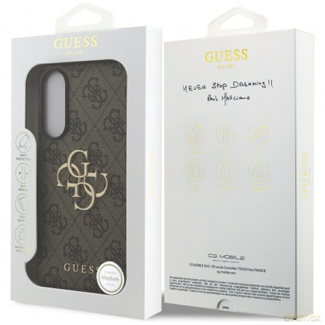 Guess nakładka do Samsung Galaxy S25 Edge GUESS HC 4G PU big logo brązowa