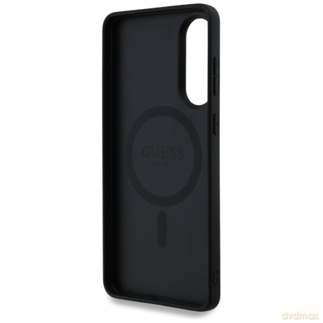 Guess nakładka do Samsung Galaxy S25 Edge HC MAGSAFE PU 4G RING CLASSIC LOGO czarna