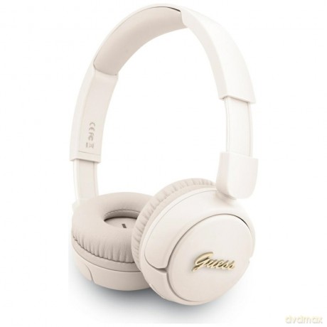 Guess słuchawki nauszne bezprzewodowe BT HEADPHONES SCRIPT METAL LOGO beżowe
