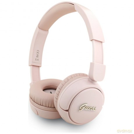 Guess słuchawki nauszne bezprzewodowe BT HEADPHONES SCRIPT METAL LOGO różowe
