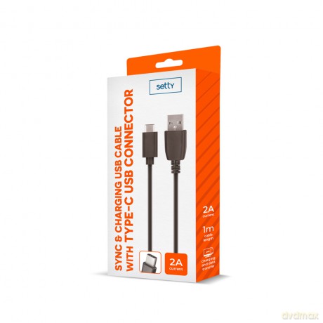 Kabel USB Setty 1m 2A USB-C czarny R