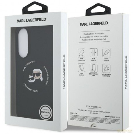 Karl Lagerfeld nakładka do Samsung Galaxy S25 Edge MAGNETIC SILICONE DOUBLE HEADS czarna