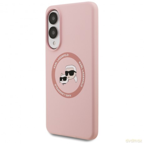 Karl Lagerfeld nakładka do Samsung Galaxy S25 Edge MAGNETIC SILICONE DOUBLE HEADS różowa