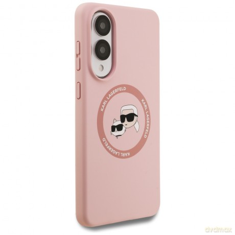 Karl Lagerfeld nakładka do Samsung Galaxy S25 Edge MAGNETIC SILICONE DOUBLE HEADS różowa