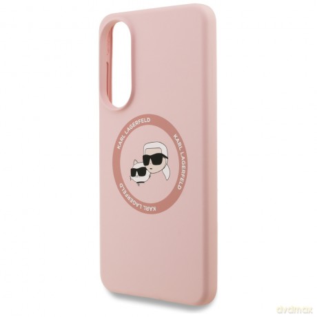 Karl Lagerfeld nakładka do Samsung Galaxy S25 Edge MAGNETIC SILICONE DOUBLE HEADS różowa